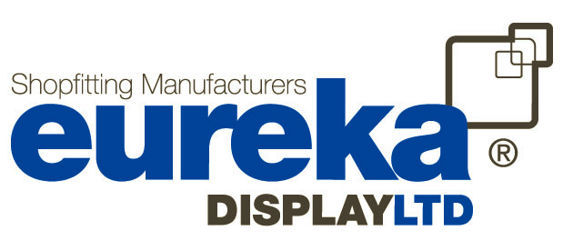 This is the main eureka display logo.  It has eureka in big blue letters with Shopfitting Manufacturers above it and DisplayLTD below it.